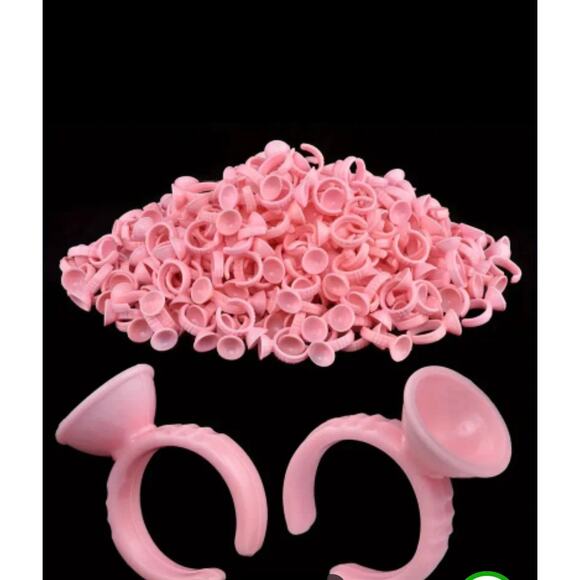 Eyelash Glue Rings 100PCS Lash Glue Holder Pallet for Lash Extension - Picture 2 of 4